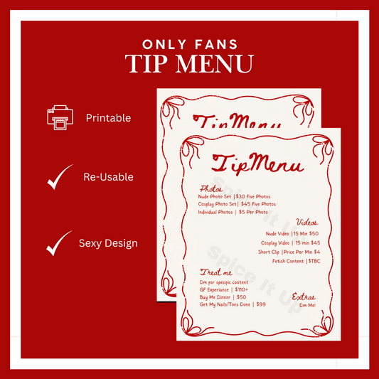 Tip Menu Only Fans (Digital Print)